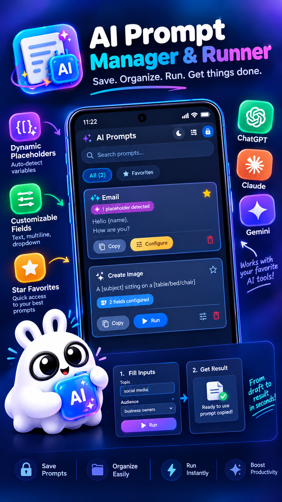 AI Prompt Manager & Template Wizard in ODude Note