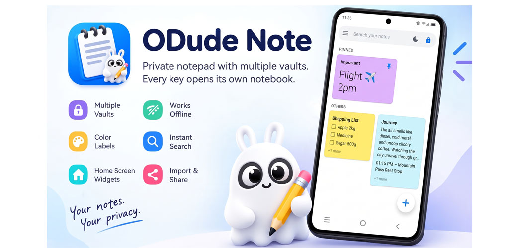 ODude Note Official Feature Banner Graphic