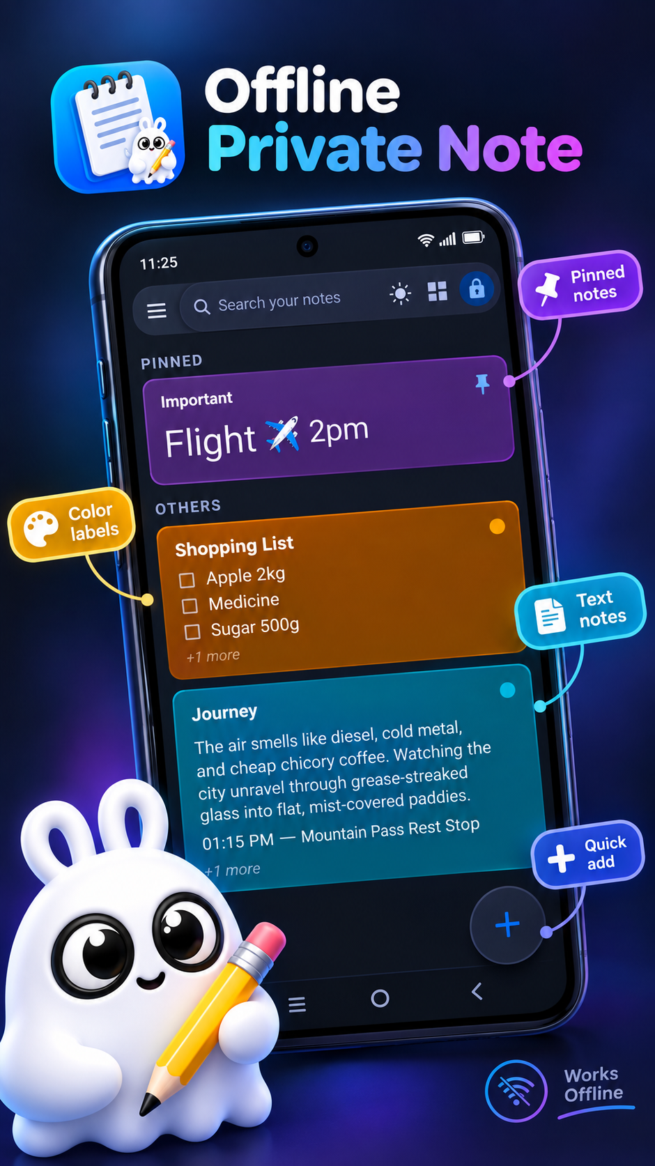 Private Notes - ODude Note Play Store Screenshot